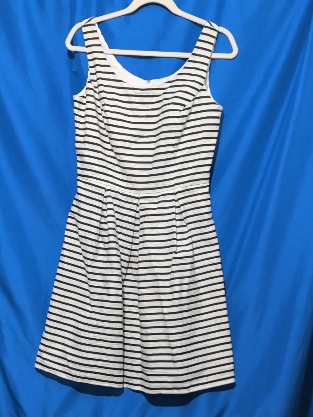 Tiana B. 6 Black & White Striped Fit & Flare Dress